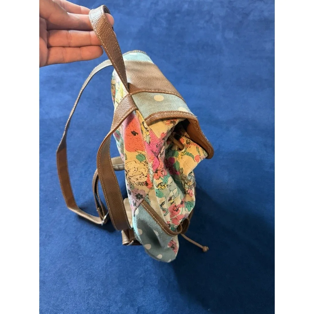 Union Bay Floral Leather & Canvas Mini Backpack Womens Multicolor
